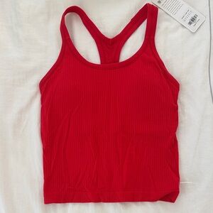 CRZ YOGA ribbed Red Sports Tank Top cropped